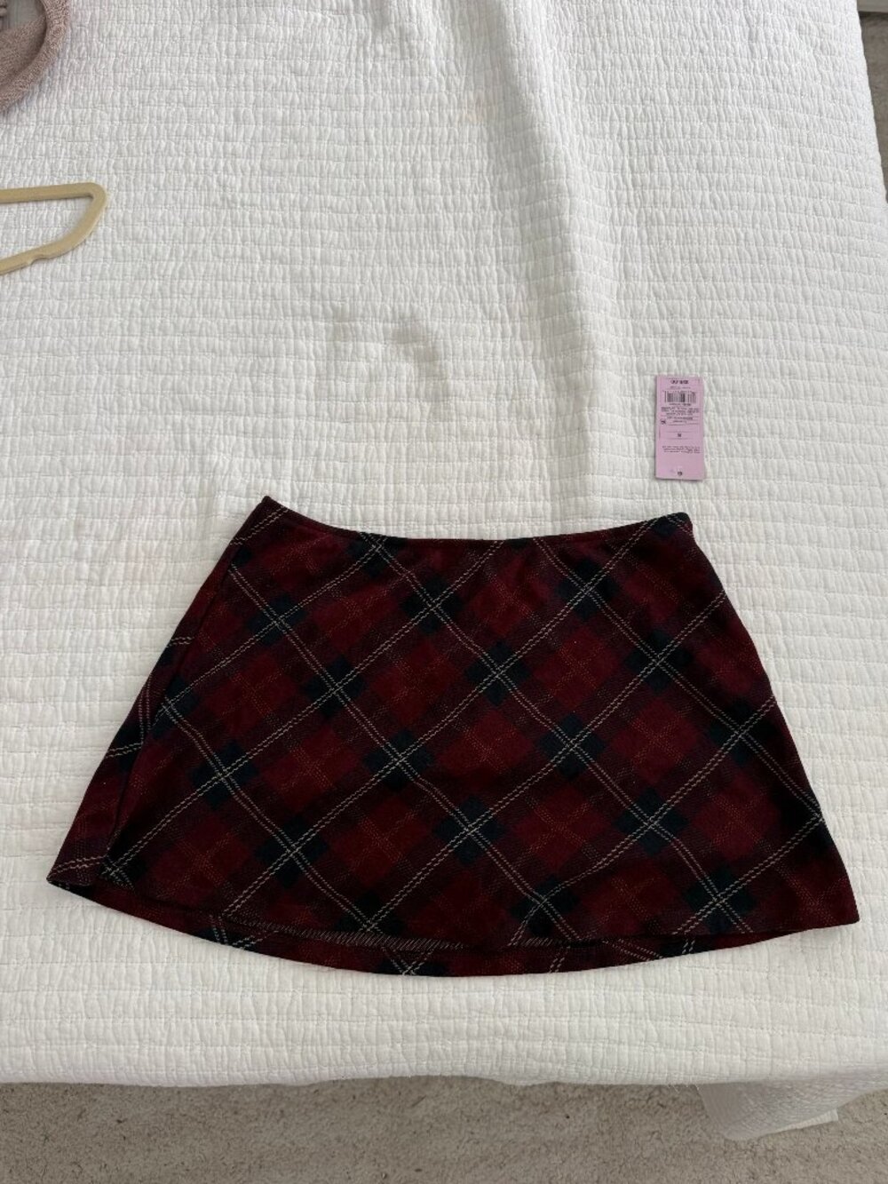 Women's Plaid Mini A-Line Skort - Wild Fable™ Burgundy Plaid S